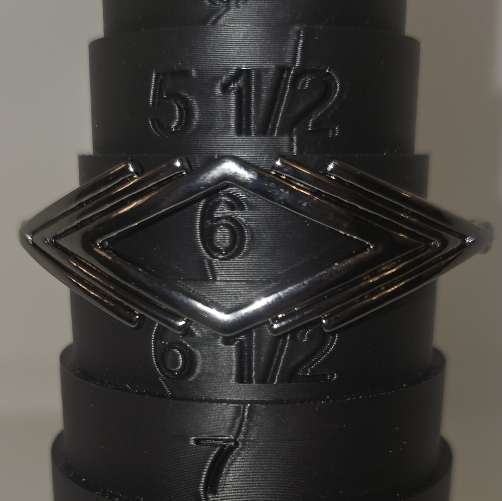 Black Geometric Bracelet With Open Back